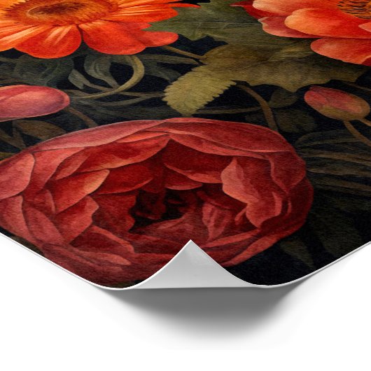 Owl at Night with a Full Moon ポスター (角)