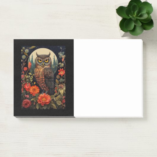 Owl at Night with a Full Moon ポストイット (オフィス)