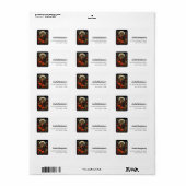 Owl at Night with a Full Moon Address ラベル (フルシート)