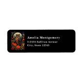 Owl at Night with a Full Moon - Address ラベル (正面)