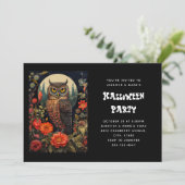 Owl at Night with a Full Moon Halloween 招待状 (スタンド正面)