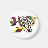 Owl autumn oil マグネット (正面)