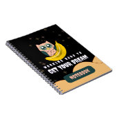 Owl Banana Moon Working Hard Dream Quote ノートブック (右側)