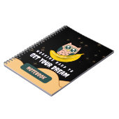 Owl Banana Moon Working Hard Dream Quote ノートブック (左側)