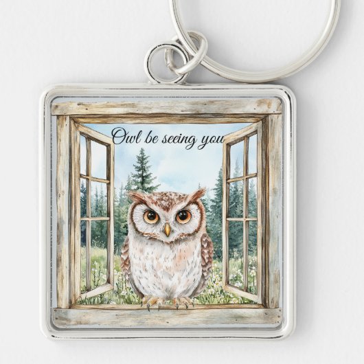 Owl Be Seeing You キーホルダー (正面)