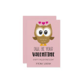 Owl Be Your Valentine Kids Valentine’s Day Card ノートカード (正面/裏面インサイチュ)