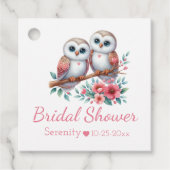 Owl Boho Rustic Country Woodland Bridal Shower フェイバータグ (正面)