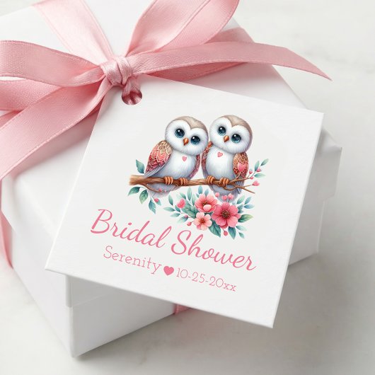 Owl Boho Rustic Country Woodland Bridal Shower フェイバータグ