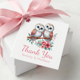 Owl Boho Rustic Country Woodland Wedding Thank You フェイバータグ