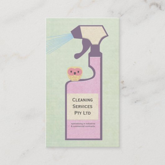 Owl Cleaner Cleaning Serviceビジネスプロファイルカード 名刺 (正面)