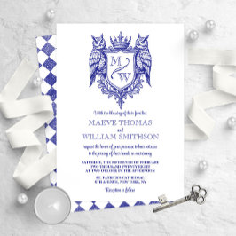 Owl Crest & Crown Royal Fantasy Wedding Invitation