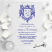 Owl Crest Royal Monogram Wedding Invitation アクリル招待状