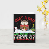 Owl Dad Who Always Came Back With The Present Chri カード (黄色い花)