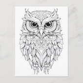 Owl doodle drawing.  ポストカード (正面)
