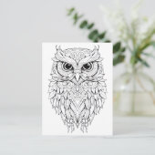 Owl doodle drawing.  ポストカード (スタンド正面)