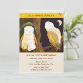 Owl Family Kids Slumberパーティー 招待状 (スタンド正面)