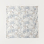 owl Feathers, gray, beige and blue, bird, light, タペストリー (正面(横))