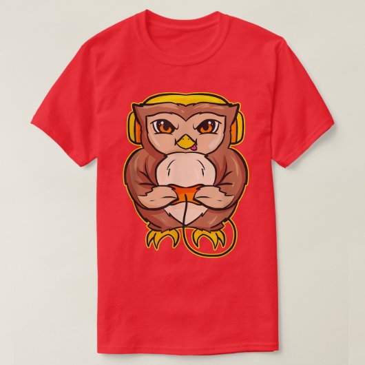 Owl Gaming Video GamerデザインVideo Game Console P Tシャツ (デザイン正面)