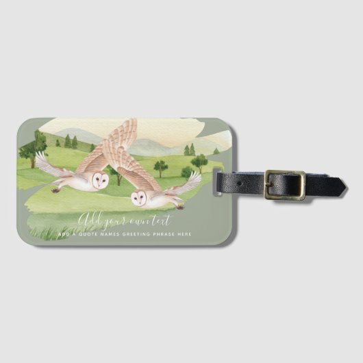 OWL GIFT パーソナライズされた - ラゲッジタグ (正面横)