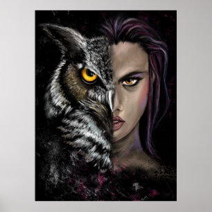 Owl Girl - Emotion Collection Poster - 絵画's ポスター