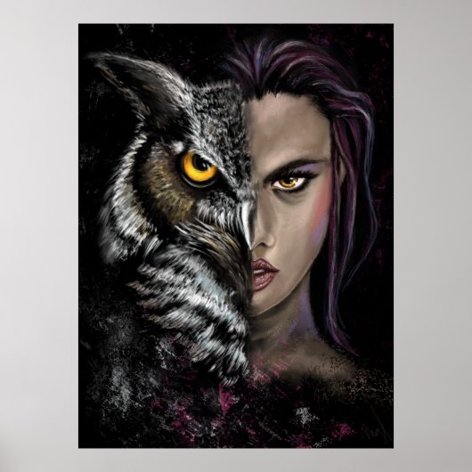 Owl Girl - Emotion Collection Poster - 絵画's ポスター (正面)