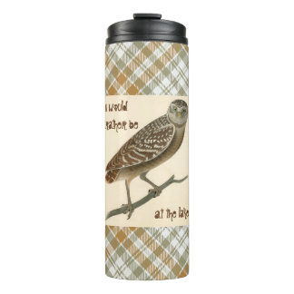 Owl Gold Green Plaid Thermal Tumbler タンブラー