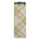 Owl Gold Green Plaid Thermal Tumbler タンブラー (裏面)