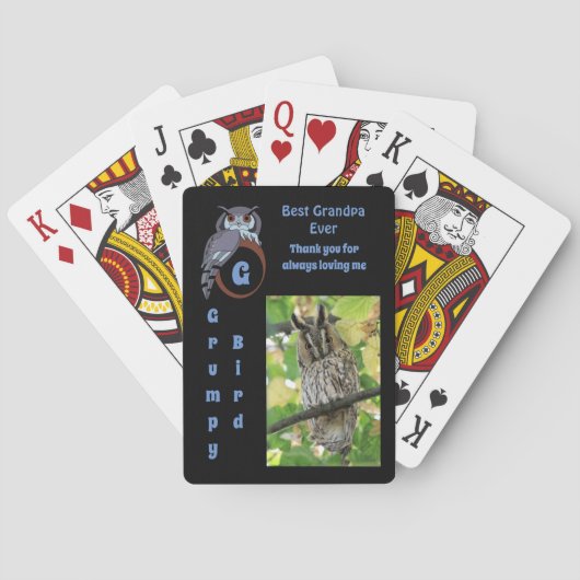 Owl Grandpa Ever最高の Cartoonの写真名 トランプ (裏面)