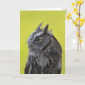Owl Greetingカード カード (黄色い花)