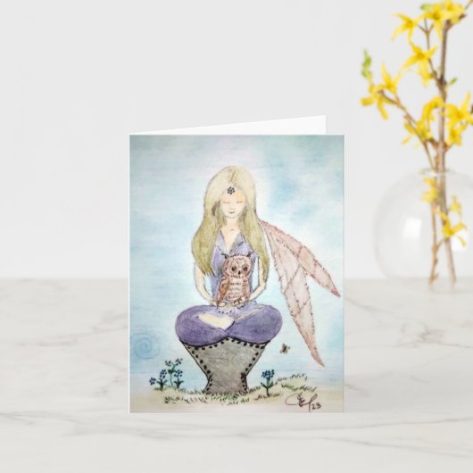 Owl Guide  カード (黄色い花)