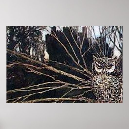 Owl Halloween Creepy Poster ポスター (正面)