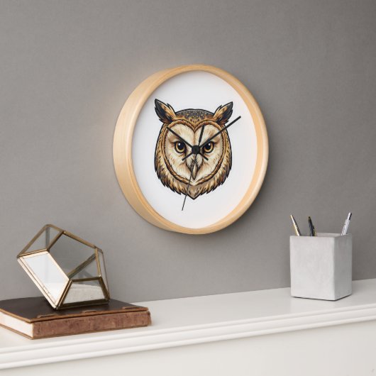 Owl head designed wall watch 壁時計 (オフィス)