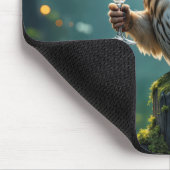 Owl Holding a Cocktail In a Mystical Forest マウスパッド (コーナー)