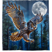 Owl hunting シャワーカーテン (正面)