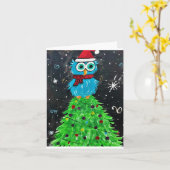 Owl in a Tree Greeting Card カード (黄色い花)