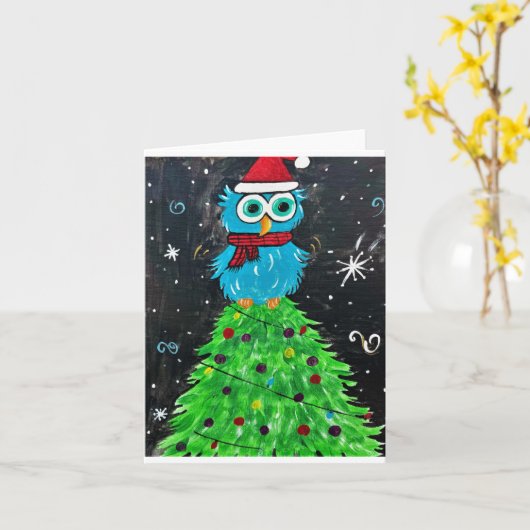 Owl in a Tree Greeting Card カード (黄色い花)
