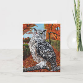 Owl in Autumn Forest Fine Art  ノートカード