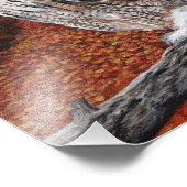 Owl in Autumn Forest Fine Art  フォトプリント (角)