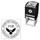 Owl in Flight Front View Library Book Name セルフインキングスタンプ (インサイチュ)