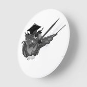 Owl in Graduation Hat Funny Graduation 2026 Guide ラウンド壁時計 (傾斜)
