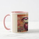 Owl in Tuxedo Vintage Music Art Mug マグカップ (左)