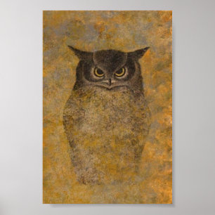 Owl Japanese Fine Art ポスター