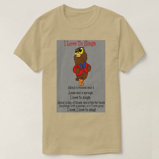 Owl Jolson I love to Singa Tシャツ (デザイン正面)