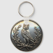Owl Keychain brass look キーホルダー (正面)
