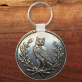 Owl Keychain brass look キーホルダー (正面)