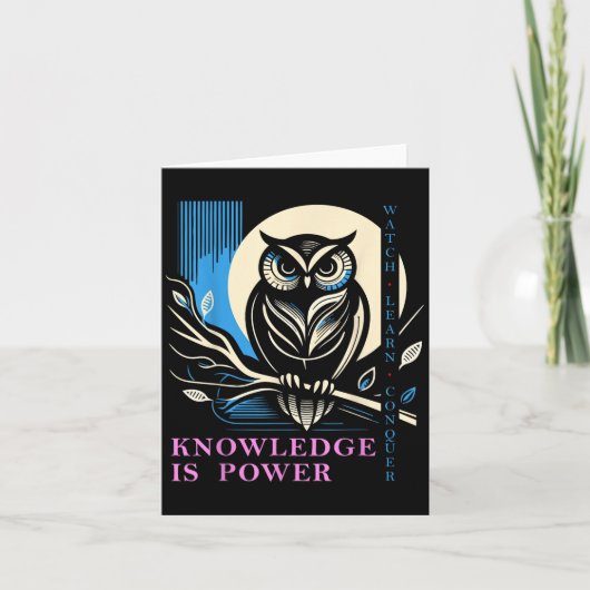 Owl - Knowledge Is Wer - Wisdom Owl Design  カード (正面)