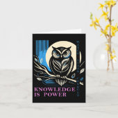 Owl - Knowledge Is Wer - Wisdom Owl Design  カード (黄色い花)