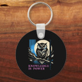Owl - Knowledge Is Wer - Wisdom Owl Design  キーホルダー (正面)