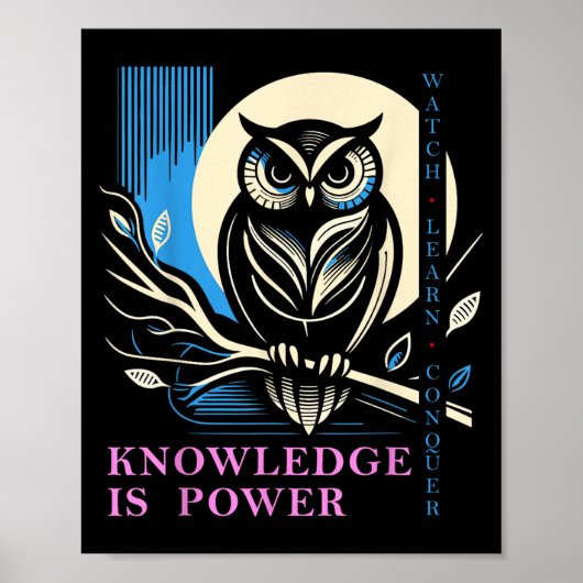 Owl - Knowledge Is Wer - Wisdom Owl Design  ポスター (正面)