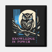 Owl - Knowledge Is Wer - Wisdom Owl Design  マグネット (正面)